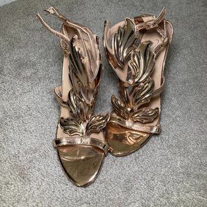 Charlotte Russe Metallic Winged High-Heel - Size 6.5